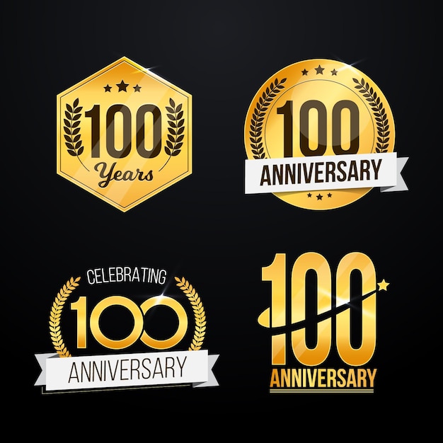 One hundred anniversary labels pack