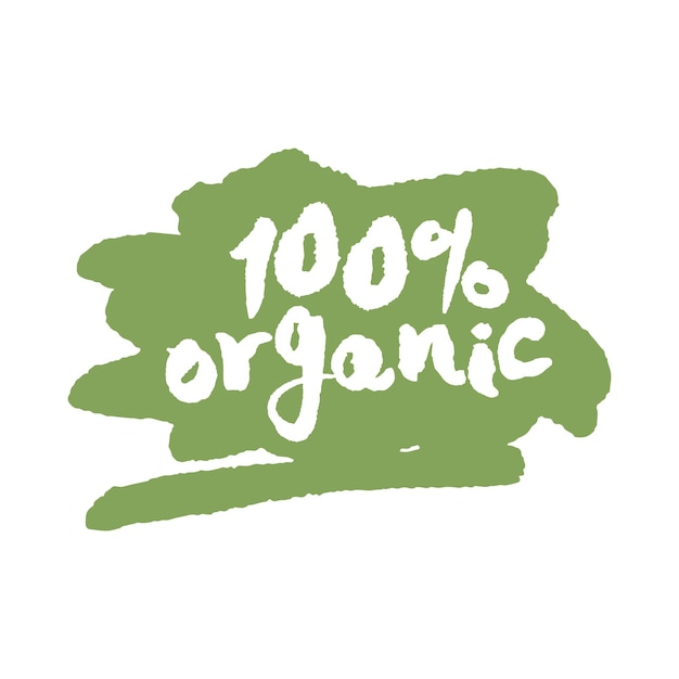 One Hundred Percent Organic Label on a Scribble