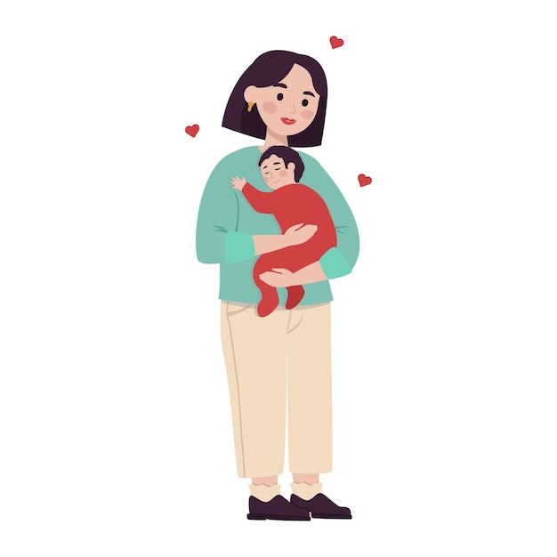 One illustration from the collection - a mother with a newborn baby in her arms.