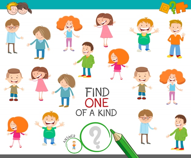 One of a kind picture educational activity with kids