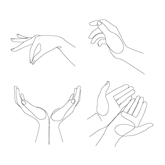 Вектор Искусство одной линии рисование женской руки и жеста непрерывное рисование линий рисование абстрактного минимального