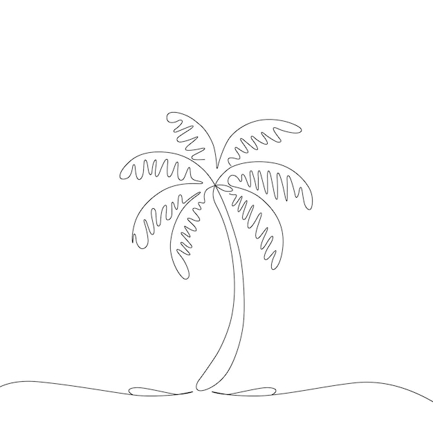 パームツリーのベクトルアートイラストの1行のアート