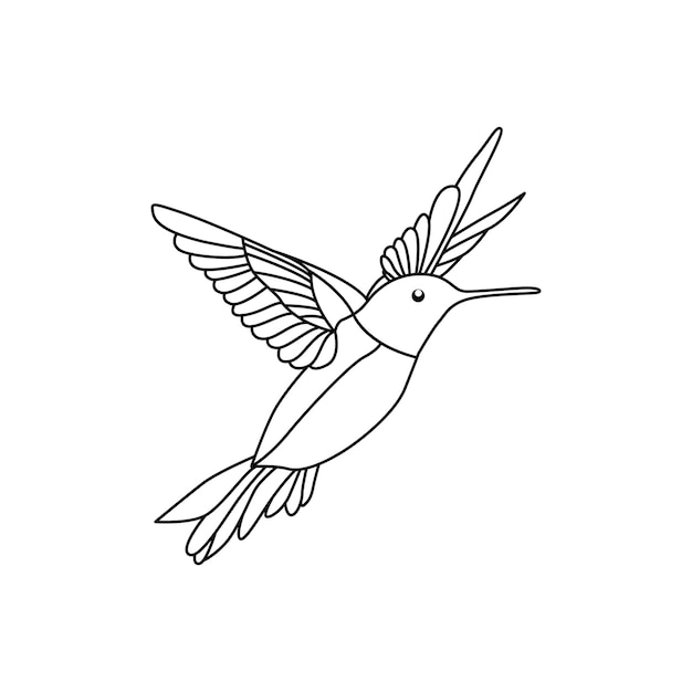 Vector one line bird silhouette design hand drawn minimalist style