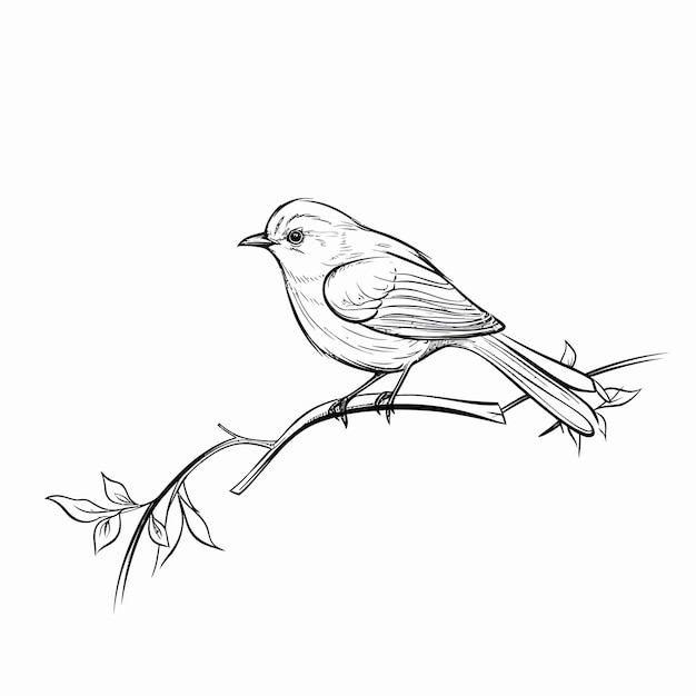 Vector one line bird