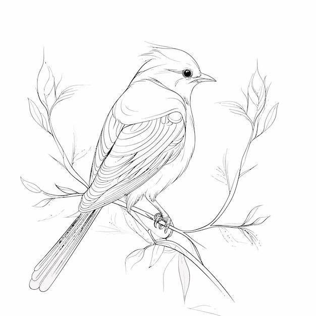 Vector one line bird