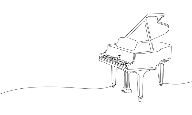 한 줄 연속 피아노 라인 아트 건반 악기