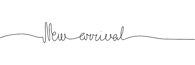 One line continuous word New arrival Line art calligraphy handwriting vector illustration