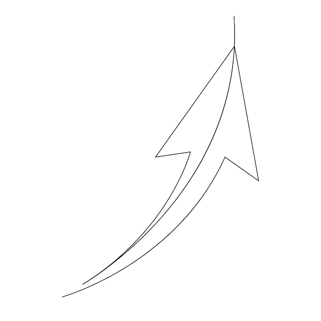 左と右の線形の矢印を描く 継続的な線形アートイラストベクトル
