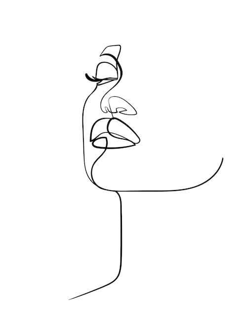 Female Portrait Line Art, Minimalist Girl Drawing, Human People