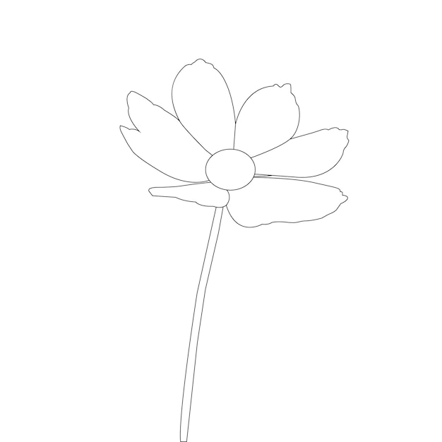 一本の線で花を描く
