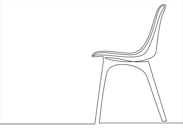 one line drawing of isolated vector object modern chair