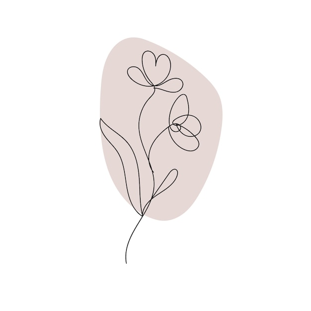 One line drawing minimalist flower illustration in line art style