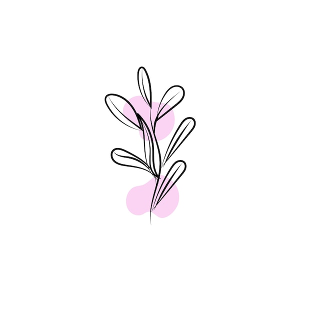 One line drawing minimalist flower illustration in line art style