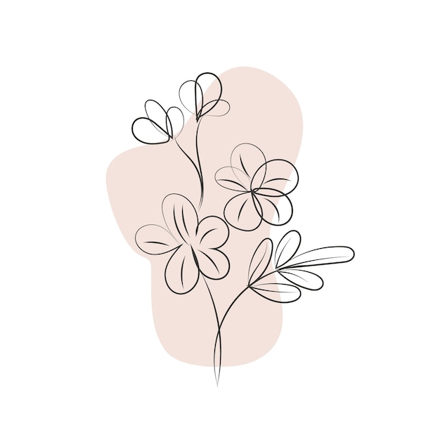 One line drawing minimalist flower illustration in line art style