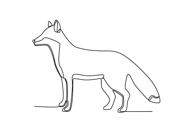 Red Fox 트렌디한 연속 선 벡터 디자인 그래픽 그림 벡터 형식의 한 선 그리기