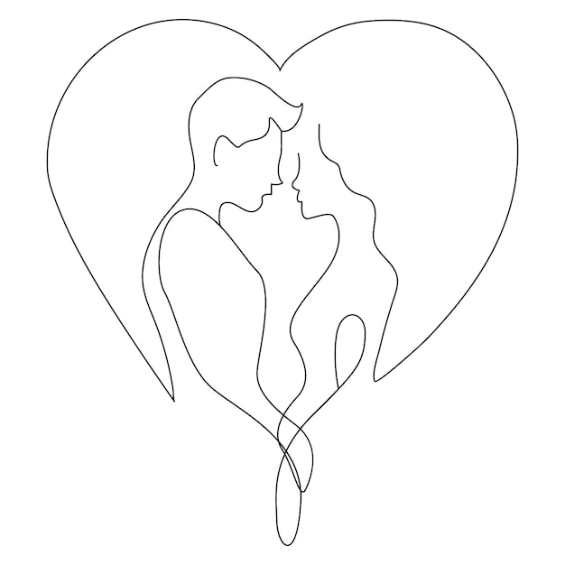 one line drawing of small hearts on vertical wavy line hand drawn vector minimalist illustration