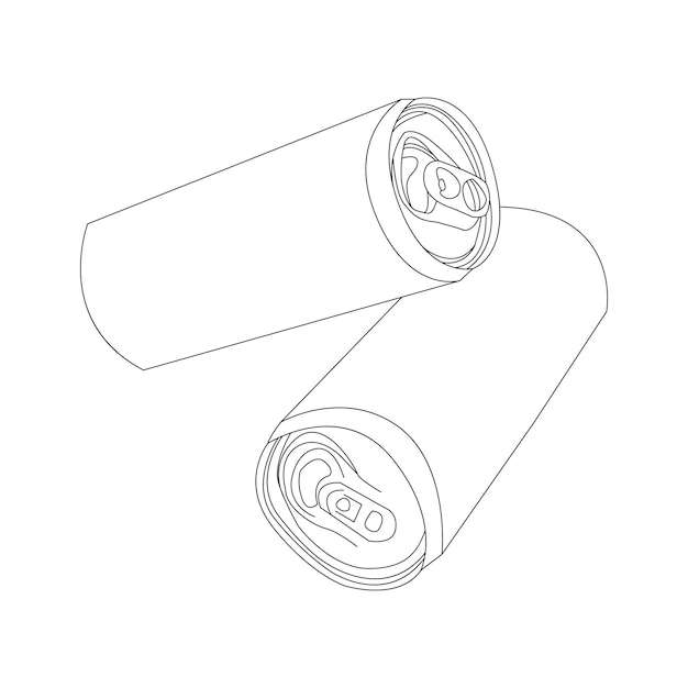 one line drawing speed can and outline vector on white background