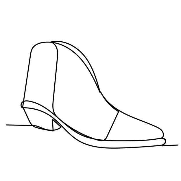 One line drawing of womens shoes