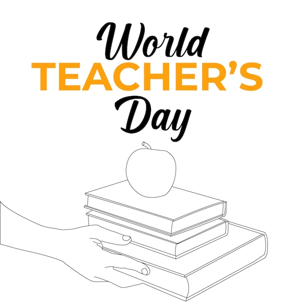 one line drawing world teacher's day