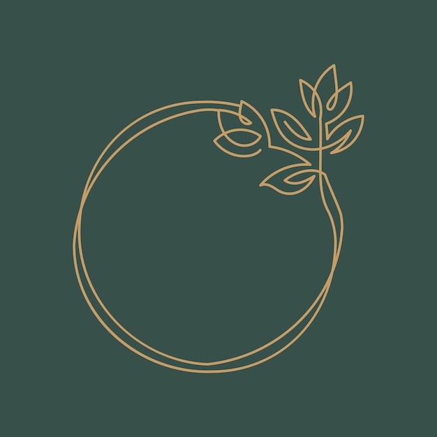 Vettore illustrazione del logo della cornice del fiore di una linea