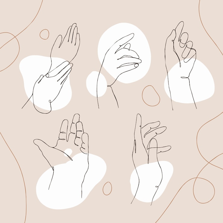 Vector ワンラインハンドジェスチャ