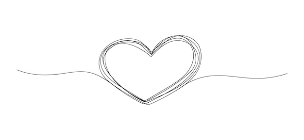 Vector one line heart. continuous drawing, simple minimal romantic love sign. vector illustration