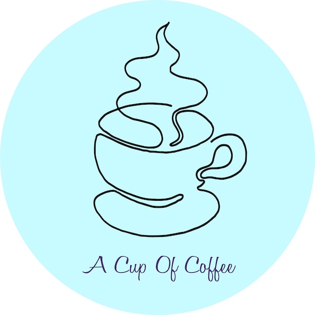 one line illustration of a cup of coffee