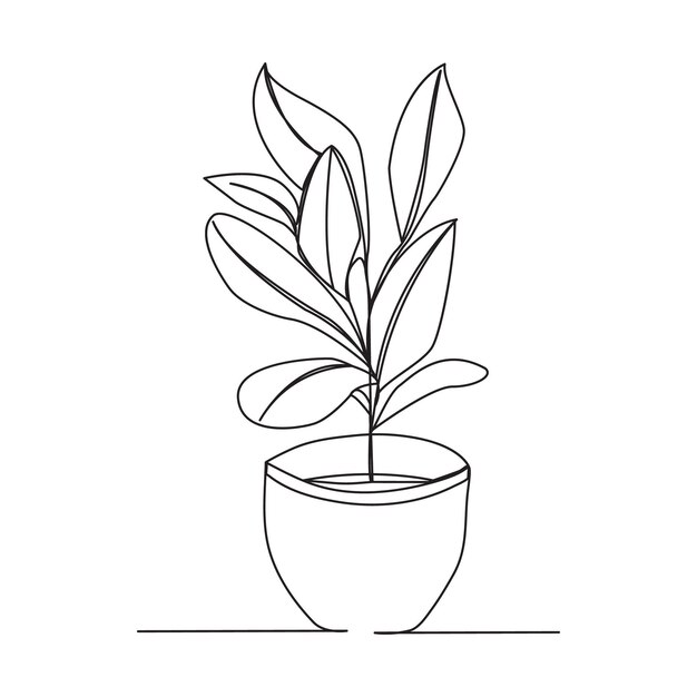 Premium Vector | Kawaii and anime black and white coloring flower pot design