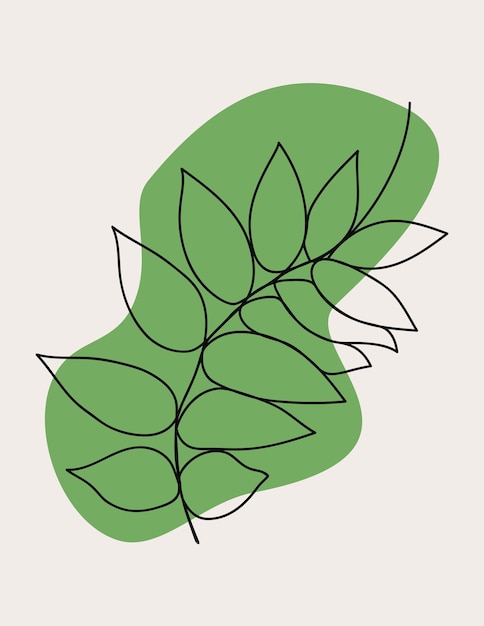 Vector one line leaves