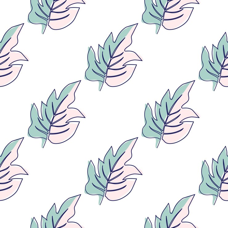 Vector one line seamless modern pattern flowers modern simplicity vector illustration