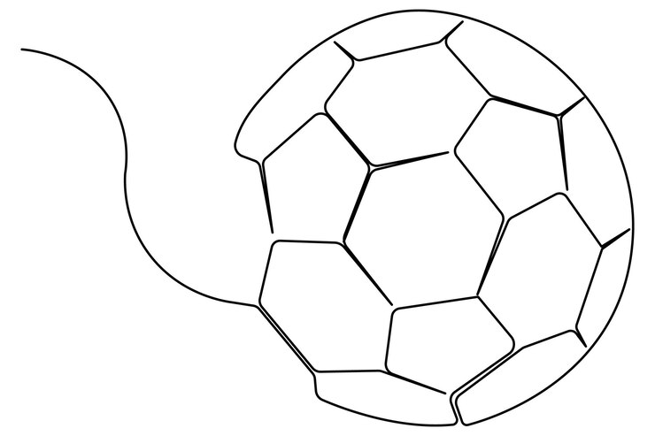 One Line Soccer Ball Drawing