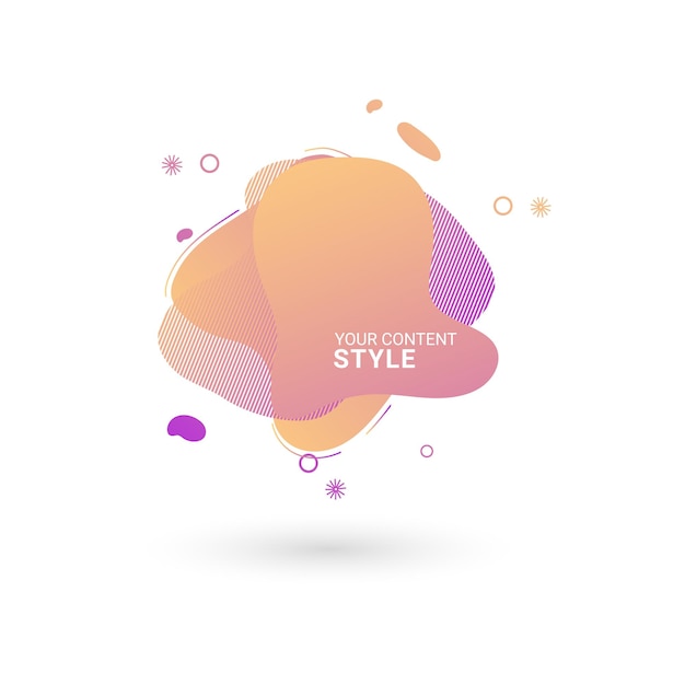 One liquid abstract element design with gradient colored style and One options vector illustration