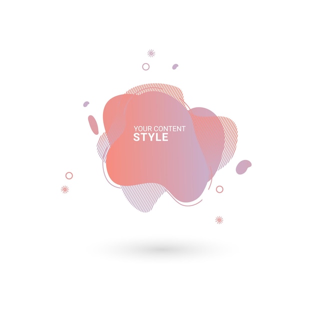 One liquid abstract element design with gradient colored style and One options vector illustration