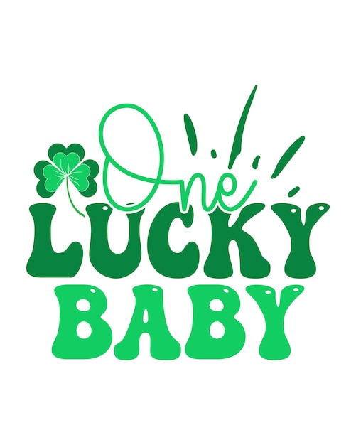 Vector one lucky baby green shamrock and a clover on a white background.