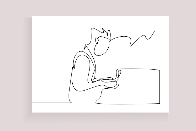 one man musician plays the piano drawing concept