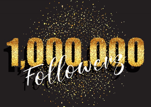 One million followers glittery celebration banner