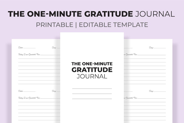 Vector the one minute gratitude journal kdp interior