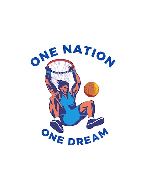 One Nation One Dream Basketball Sports Design