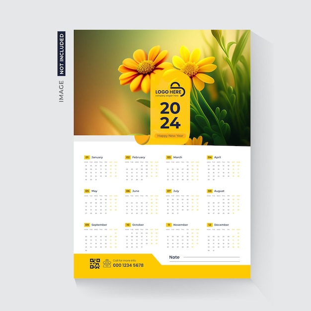 one page 2024 calendar design