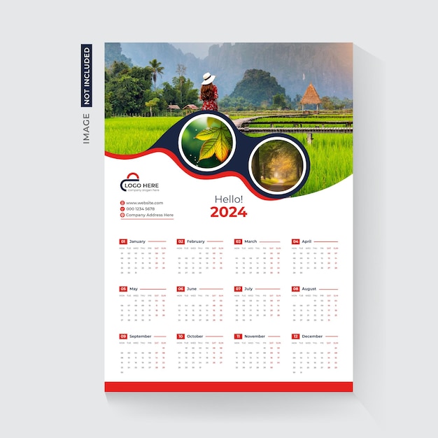 one page 2024 calendar design