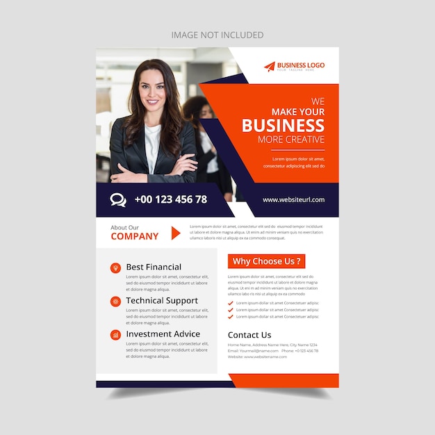 Vector one page corporate business flyer template