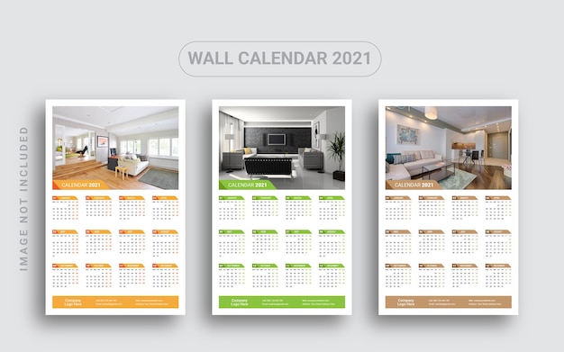 One Page Wall Calendar 2021