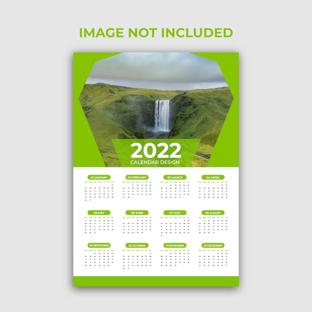 One Page Wall Calendar 2022