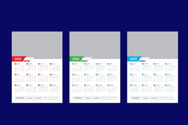 Calendario da parete di una pagina 2022