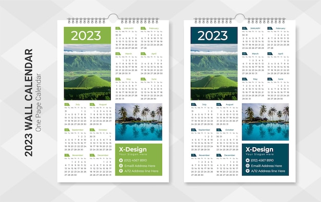 Calendario da parete a una pagina 2023