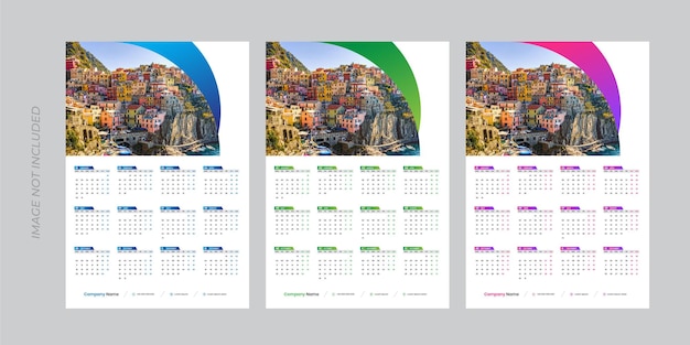 One page wall calendar template for 2023 year