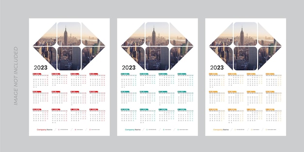 Шаблон одностраничного настенного календаря на 2023 год