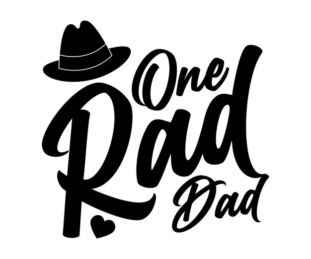 Vettore one rad father's day fathers day saying quotes papa dad funny father gift for dad daddy (il giorno del padre, il giorno del padre)