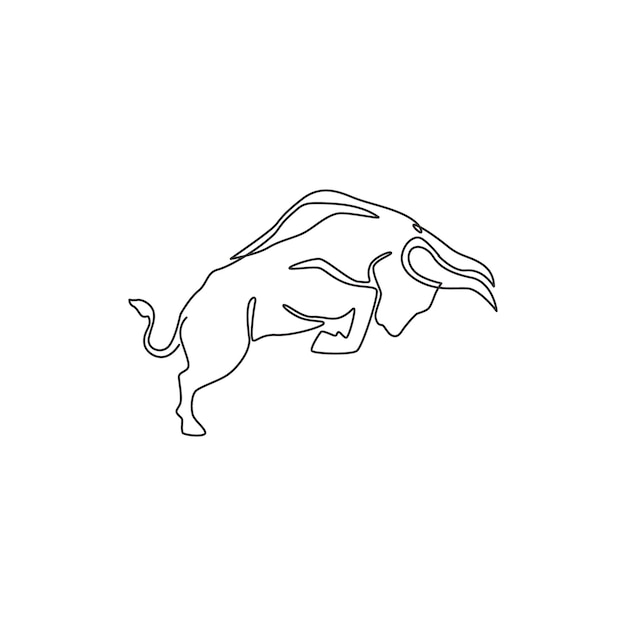 One single line draw of elegance big strong buffalo for conservation national rodeo show identity