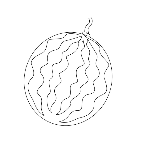 One single line water melon logo continuous